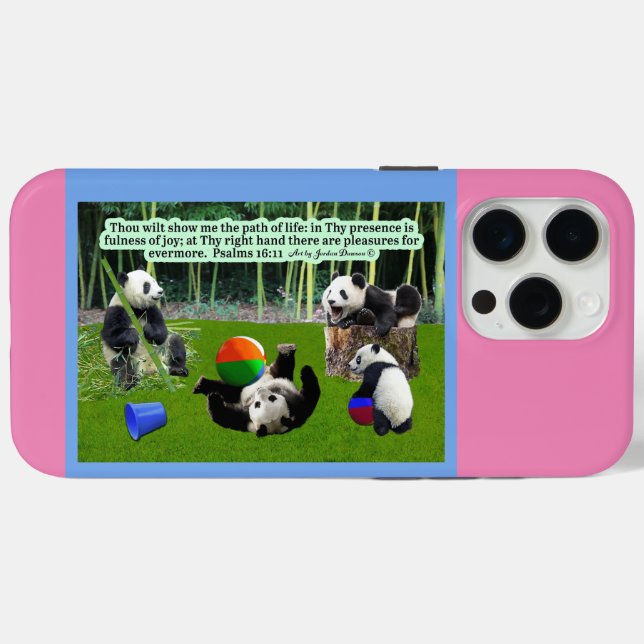 Schöne Panda-Schrift Psalmen 16:11 Case-Mate iPhone Hülle (Rückseite (Horizontal))