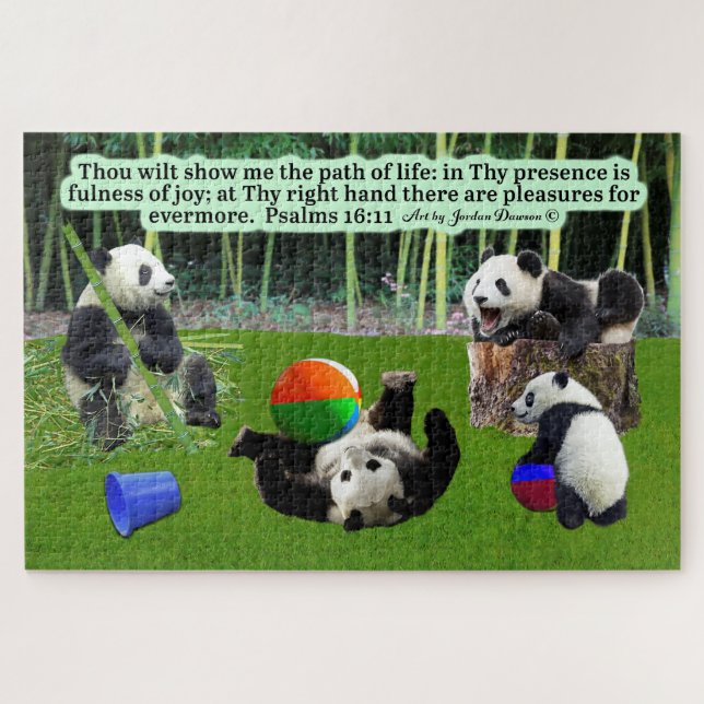 Schöne Panda-Schrift Puzzle Psalms 16:11 (Horizontal)