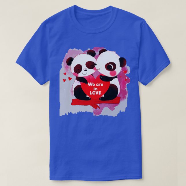Schöne Pandas in der Liebe T-Shirt (Design vorne)