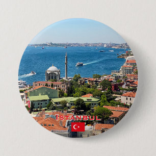 Schöne Panorama von Istanbul Reise Button