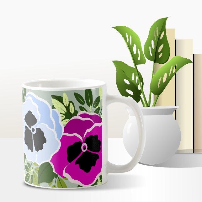 Schöne Pansy Blume Kaffeetasse (Pansy Flower Mug)
