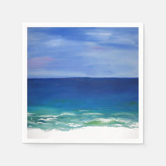 Schöne Papierservietten an der Küste (Vorderseite)