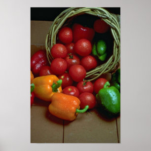 Schöne Paprikaschoten und Tomaten Poster
