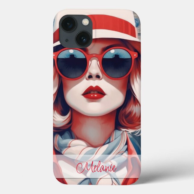Schöne Pariser Frau personalisieren Case-Mate iPhone Hülle (Rückseite)