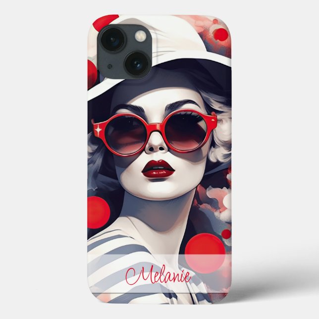 Schöne Pariser Frau personalisieren Case-Mate iPhone Hülle (Rückseite)