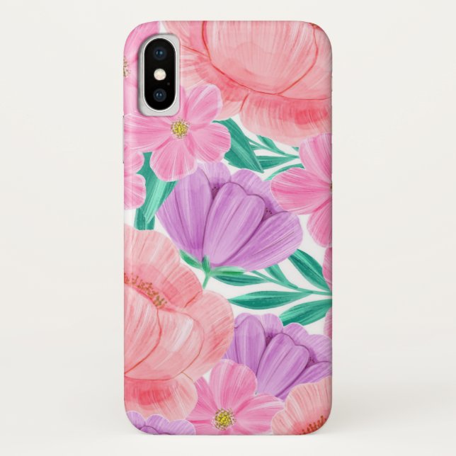 Schöne Pasta Floral Wasserfarbe Case-Mate iPhone Hülle (Rückseite)