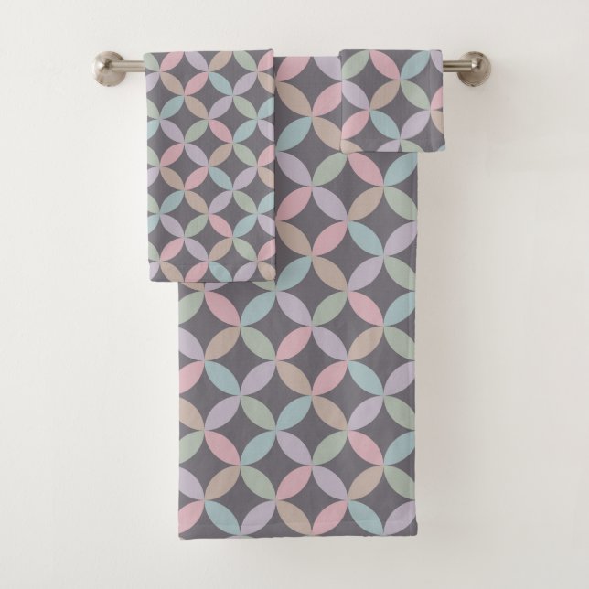 Schöne Pastel Abstrakt Geometric Badhandtuch Set (Insitu)
