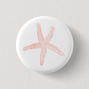 Schöne Pastel Pink Starfish Illustration Button