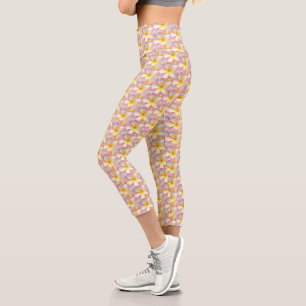 Schöne Pastell-Frangipani-Plumeria-Blumen Capri Leggings