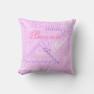 Schöne Pastell-Glow-Reversible-Namenscollage-Kisse Kissen