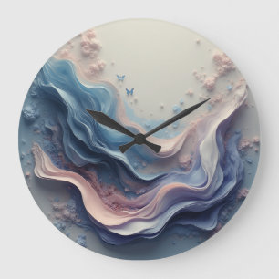 Schöne Pastell Hintergrund – Sanftes Traumdesign Große Wanduhr