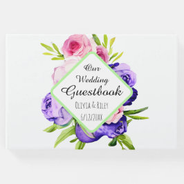 Schöne Pastell Watercolor Blume Gästebuch