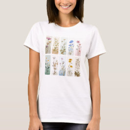 SCHÖNE PASTELLFARBENE BOHO-WILDBLUMEN-PINSELSTRICH T-Shirt