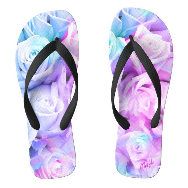 Schöne PastellRosen-mit Blumenbequeme drehen Flip Flops (Fußbett)