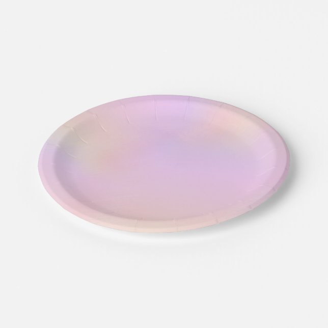 Schöne Pastelltöne Pappteller (Schrägansicht)