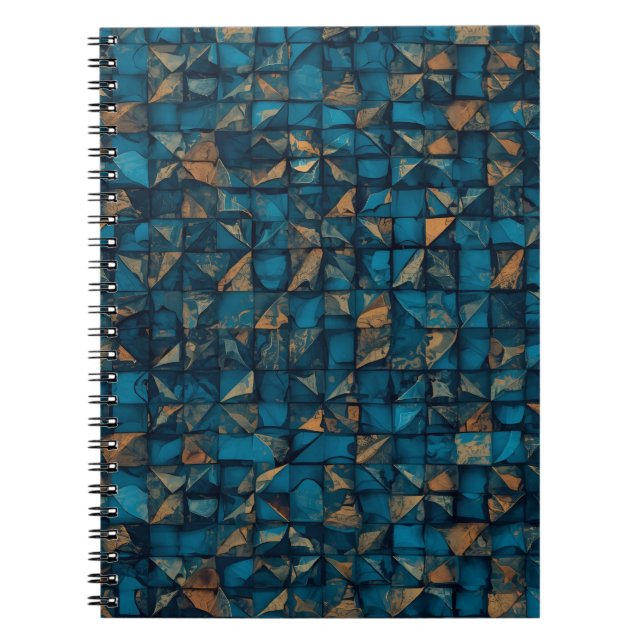 Schöne Patchwork-"Optik" in Dunkel-Teal Notizblock (Vorderseite)