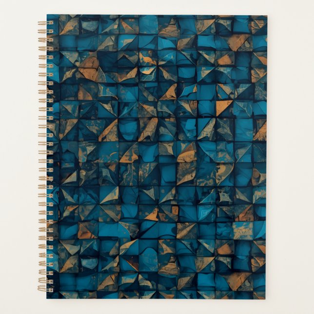 Schöne Patchwork-"Optik" in Dunkel-Teal Planer (Vorderseite)