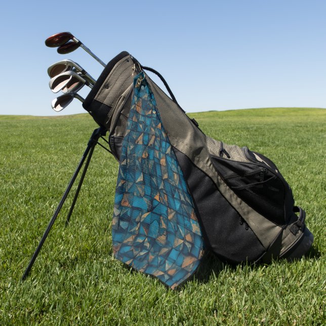 Schöne Patchwork-Optik in Dunkel-Türkis Golfhandtuch (Gras)
