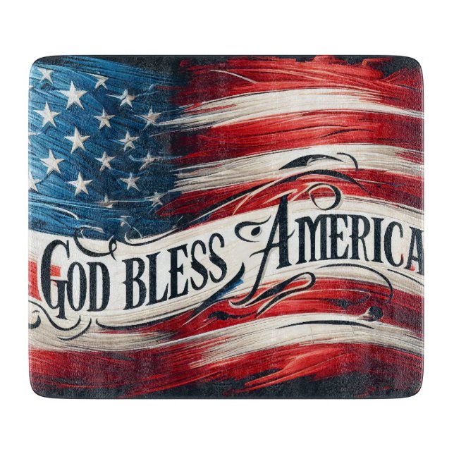 Schöne Patriotic USA Flag Schneidebrett (Vorderseite)