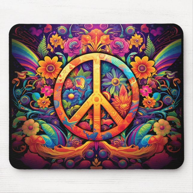 Schöne Peace Mouse Pad Mousepad (Vorne)