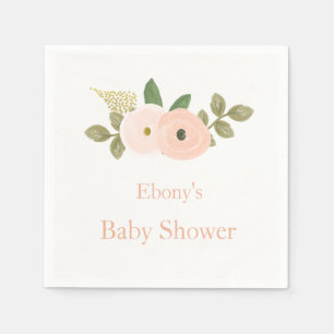 Schöne Peach Floral Baby Dusche Napkin Serviette