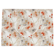 Schöne Peach Red White Floral