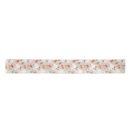 Schöne Peach Red White Floral Satinband
