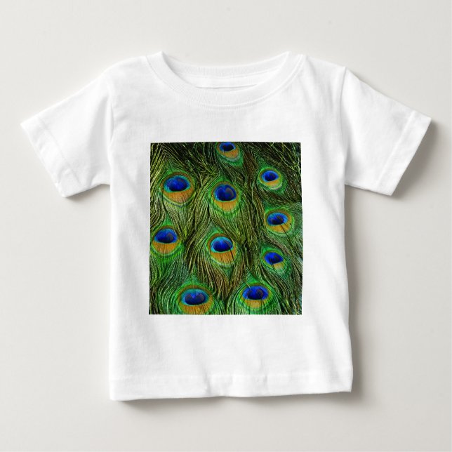 Schöne Peacock Feathers Baby T-shirt (Vorderseite)