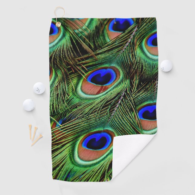 Schöne Peacock Feathers  Golfhandtuch (Insitu)