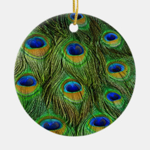 Schöne Peacock Feathers Keramik Ornament