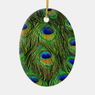 Schöne Peacock Feathers Keramikornament