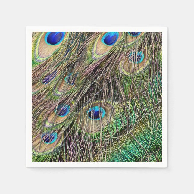 Schöne Peacock Feathers Serviette (Vorderseite)