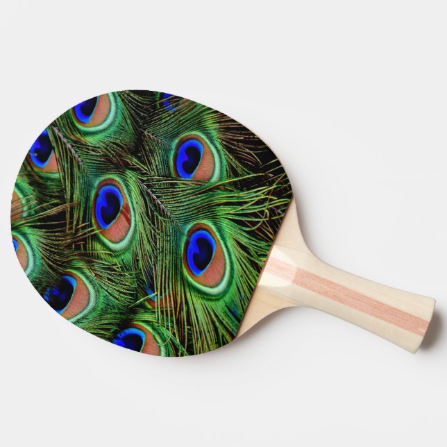 Schöne Peacock Feathers Tischtennis Schläger (Rückseite Seitenansicht)