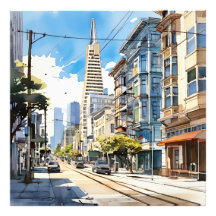 Schöne Pen- und Tintenskizze von San Francisco