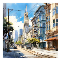 Schöne Pen- und Tintenskizze von San Francisco