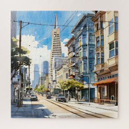 Schöne Pen- und Tintenskizze von San Francisco Puzzle