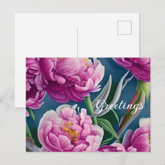 Schöne Peonings im Landgarten Postkarte