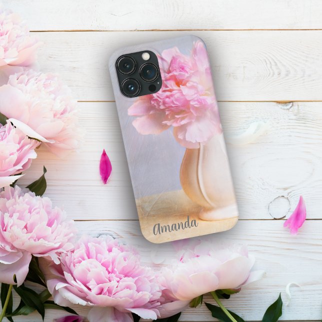 Schöne Peony in Farm Vase personalize Case-Mate iPhone Hülle (Von Creator hochgeladen)