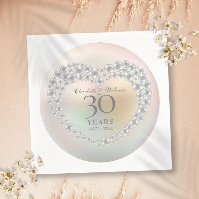 Schöne Perle 30. Hochzeitstag Serviette (Beautiful Pearl 30th Wedding Anniversary Napkins)