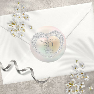 Schöne Perle 30. Jubiläum Runder Aufkleber