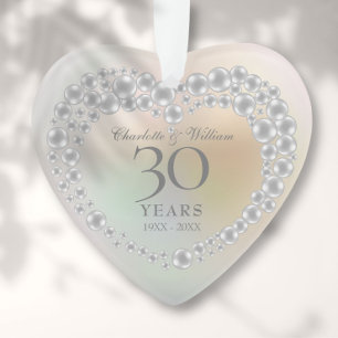 Schöne Perle zum 30. Hochzeitstag Ornament