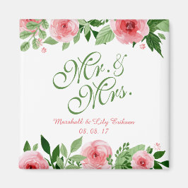 Schöne Personalisierte Blumenhochzeit | Magnet