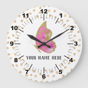 Schöne Personalisierte Butterfly Große Wanduhr