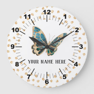 Schöne Personalisierte Butterfly Große Wanduhr