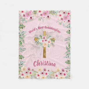 Schöne Personalisierte GODAUGHTER Pink Floral Fleecedecke