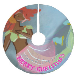 Schöne Personalisierte Meerjungfrau Polyester Weihnachtsbaumdecke