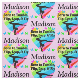 SCHÖNE PERSONALISIERTE PINK RAINBOW GYMNAST FABRIC STOFF