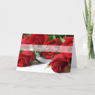 Schöne Personalisierte Rote Rosen Jeden Anlaß Dankeskarte