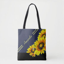 Schöne Personalisierte Sonnenblume Tote Tasche
