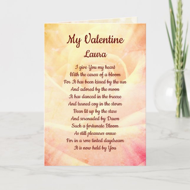 Schöne personalisierte Valentines Grüße Karte (Vorderseite)